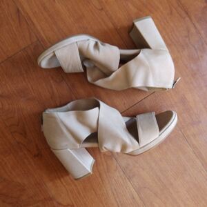 Eileen Fisher Tan Block Heel Sandals